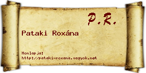 Pataki Roxána névjegykártya